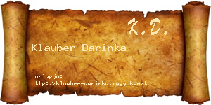 Klauber Darinka névjegykártya